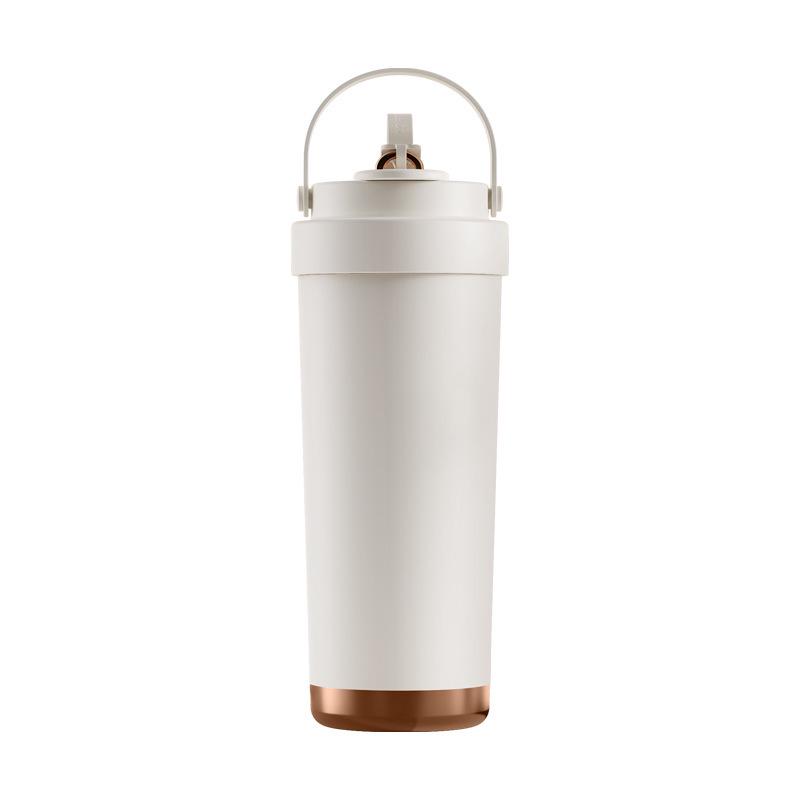 316 Ceramic Liner Thermos Cup for Female Students - Portable Travel Coffee Cup with Double Drink and Straw.