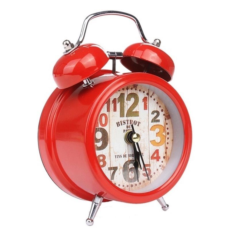 Classic Vintage Silent Metal LED Night Light Twin Bell Alarm Clock Ticking Retro Tableclock