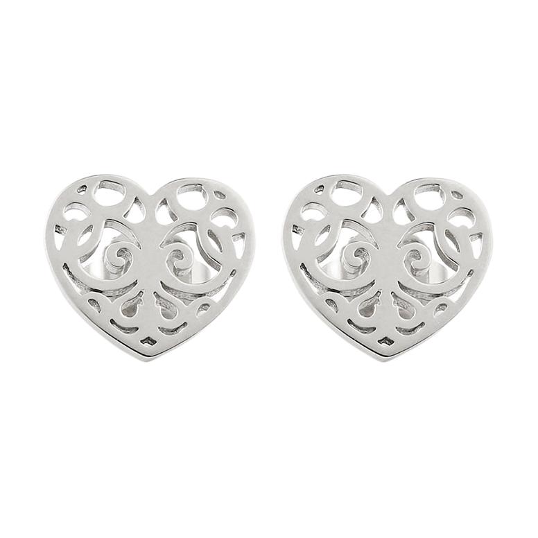 

Tiffany & Co. Heart Hollow 925 Silver Earrings Unisex Earrings 32153801 Box