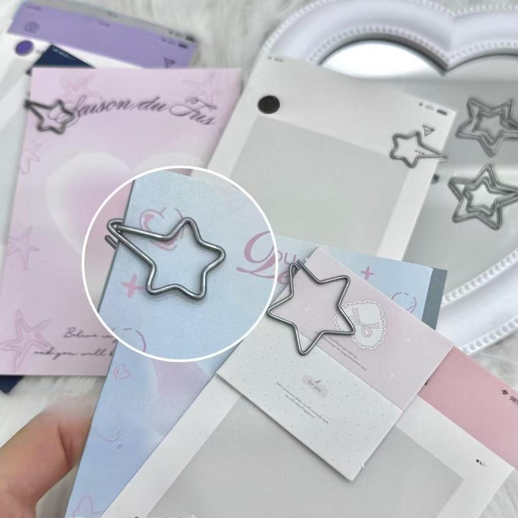 15pcs Stylish Silver Star-Shaped Paper Clips for Decoration And Organizing