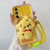 KEYSION Süße 3D-Cartoon-Plüschhülle für Samsung A54 5G A34 A24 A14 mit Lanyard, stoßfeste Silikon-Telefonabdeckung für Galaxy A04S