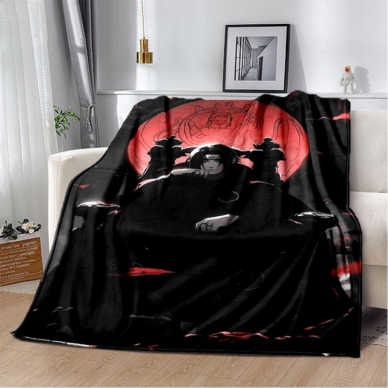 3D N-Naruto Cartoon Anime I-Itachi Flanelldecke Weiche Warme Überwurfdecke für Schlafzimmer Wohnzimmer Bett Reise Camping Picknick Kind
