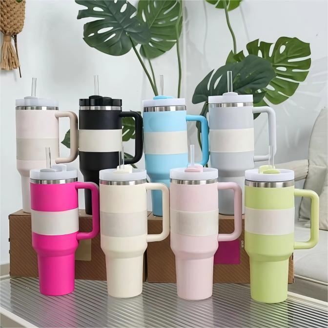 40 Oz Tumbler Custom logo Cup Stainless Travel Mug 40oz Tumbler With Handle Cup with Lid and Straw Custom Travel Mug