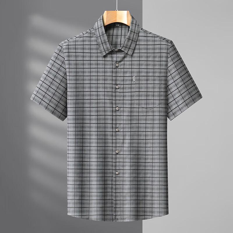 

Men s Plus Size Striped Lapel Short Sleeve Shirt L/175