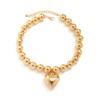 Punk Big Love Heart Pendant Choker Necklace Women Vintage Chunky Heavy CCB Beads Chain Grunge Jewelry Accessories Steampunk Men
