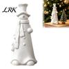Creative Craft Gift for Adults 3D Printed Smiling Snowman Statue Christmas Decor, Minimalist Tall Modern Tabletop Figurine, Xmas Desktop Ornament Home