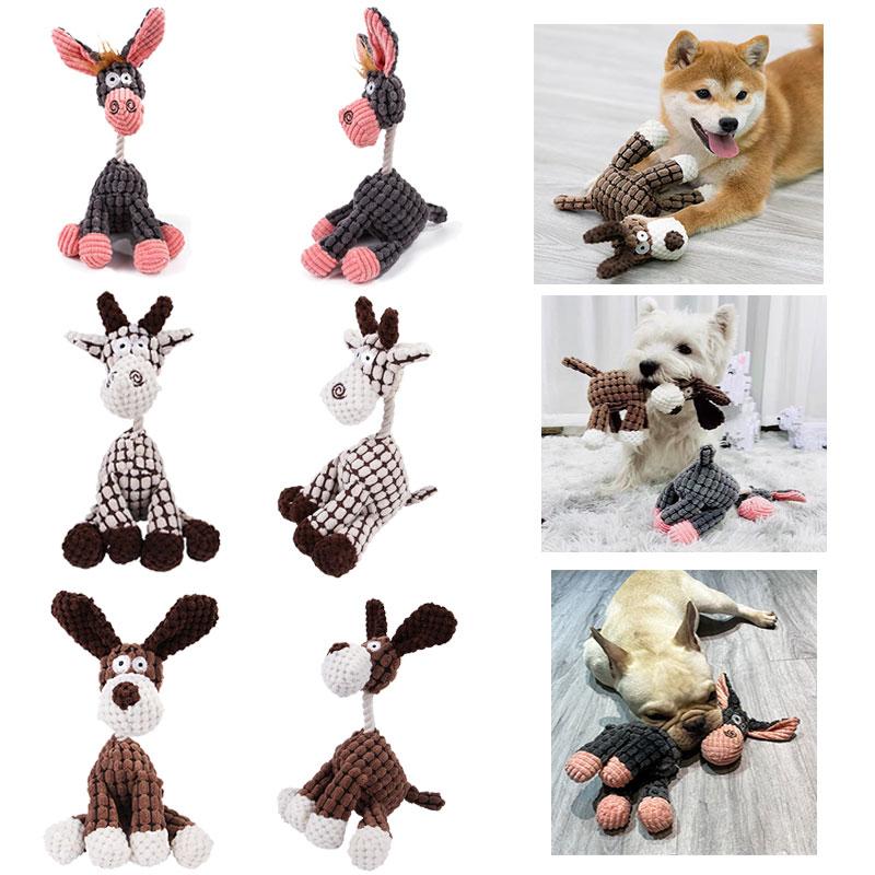 Pet Cartoon Animal Soundmaking Toys Pet Playmate Durable High Quality Canvas