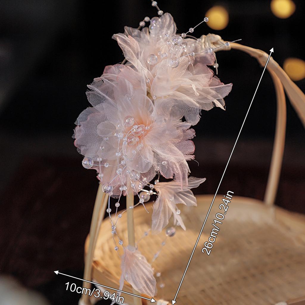 Pink Purple Silk Flower Hair Comb with Lace Edge for Bridal Hairstyle Wedding Headpiece for Chinese Hanfu Hair Accessory