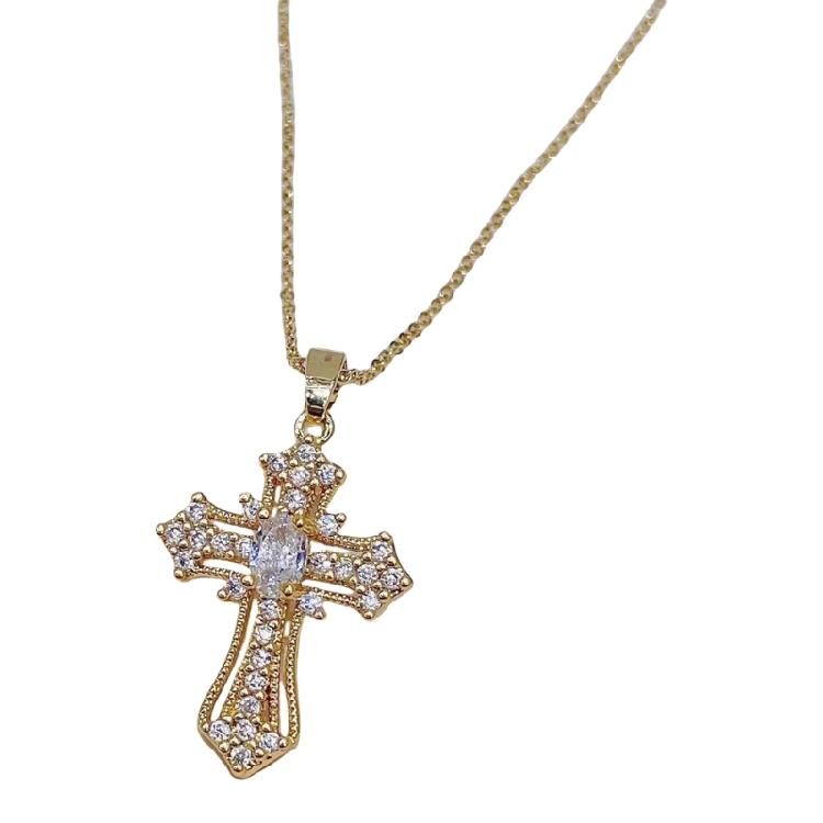 Faith Inspired Crosses Necklace Charm Pendant Made with Sturdy Alloy Adjustable Chain for Men and Women Daily Use