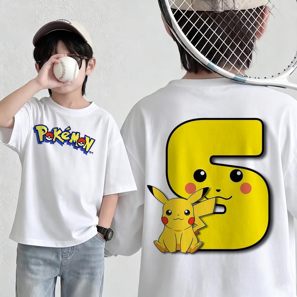New summer Pokémon Tshirt casual printed shortsleeved shirt fashionable street style top suitable for both men and women