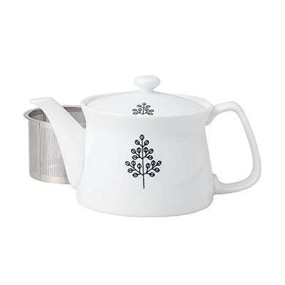 Hasami Ware Teapot with Tree Pattern (super Stainless Steel Tea Strainer Included), Approximately 400ml Capacity, Made In Japan, 73544