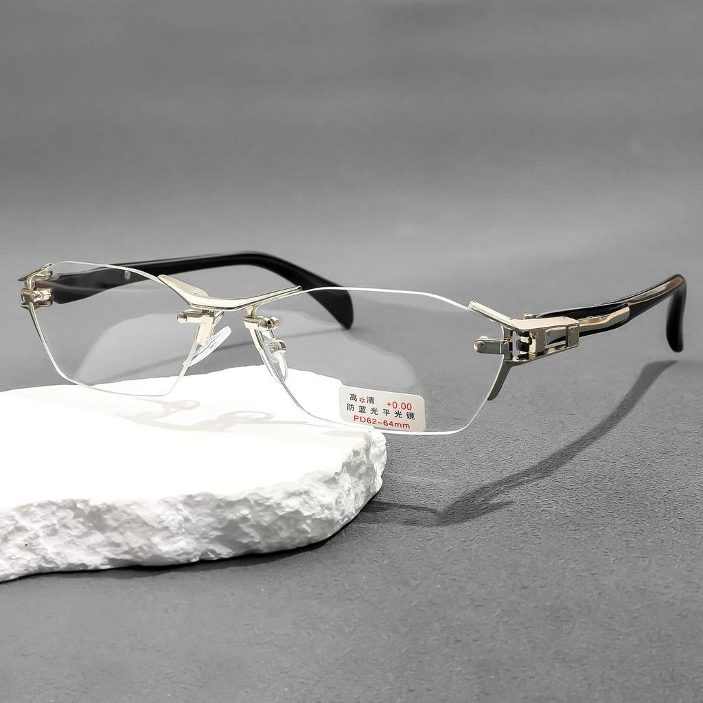 Brand High Definition Presbyopia Glasses Frame Men Women Rimless Prescription Square Eyeglasses Reading Eyeglasses