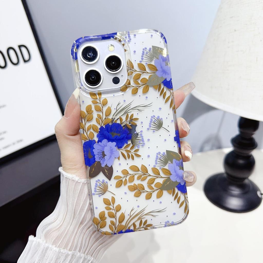 Anti-Fall Transparent Flower Case for iPhone 17 Pro