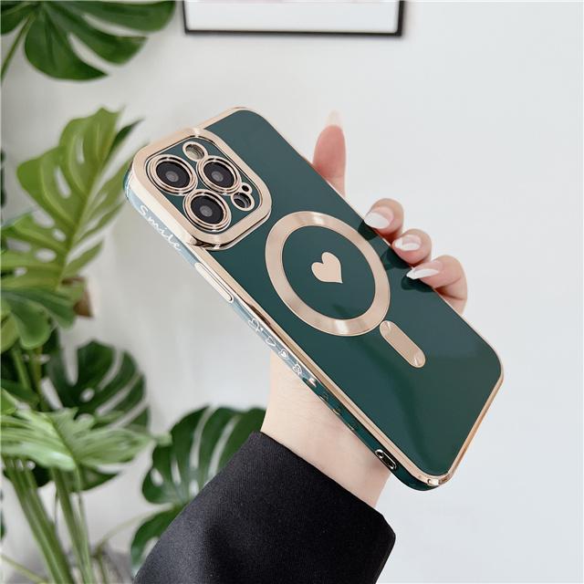 

Роскошный чехол для телефона с квадратным покрытием и магнитным кругом для iPhone 11 12 13 14 Pro Max 14 Plus, противоударный чехол Magsafe с зарядкой For iPhone 14 Plus