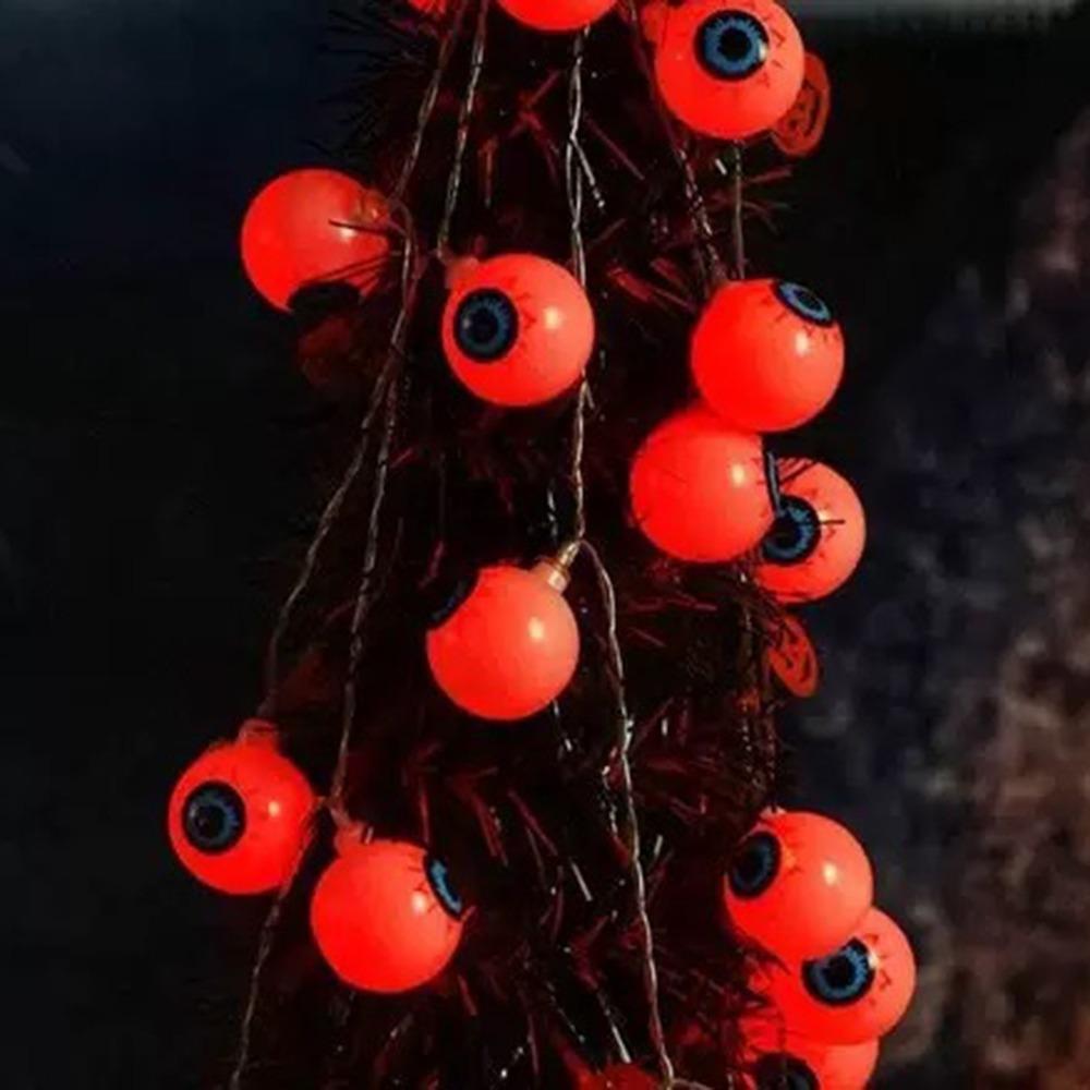 Unique Ten Luminous Eyeballs Simulation Colorful Eyeball String Lights Active Atmosphere Glowing Eyeball Hanging Lamp Halloween