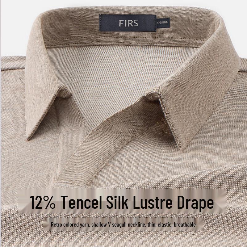 FIRS Men s Tencel Cool V-Neck Short Sleeve Polo Shirt XL