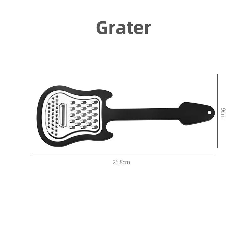Stainless Steel Guitar-shaped Melon Graters Creative Fruit Peeler Household Multi-functional Graters Potato Peeler Kitchen Tools
