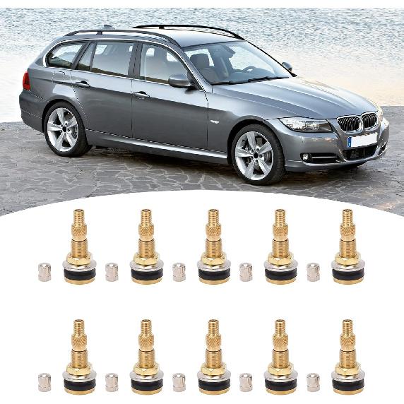 

Acouto Tubeless Tire Valve Stem 1-7/8in TR618A for Tractor 0.625in Valve Hole, 10pcs Tubeless Air Agriculture Tire Valve Stems Brass