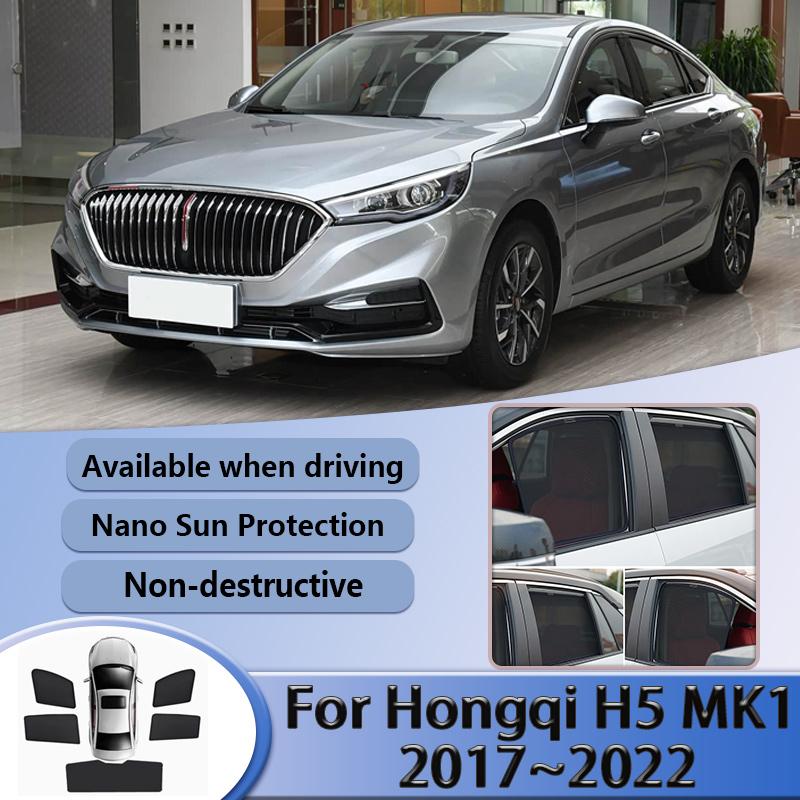 Car Mesh Sunshade For Hongqi H5 MK1 2017~2022 2018 2019 2020 2021 Magnetic Sun Visor Window Sunshades Coverage Auto Accessories