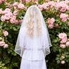 Bridal Veil Comb with Adjustable Curvature Multi-Layer Design Curved Hair Comb Weddings Parties Photography Veil