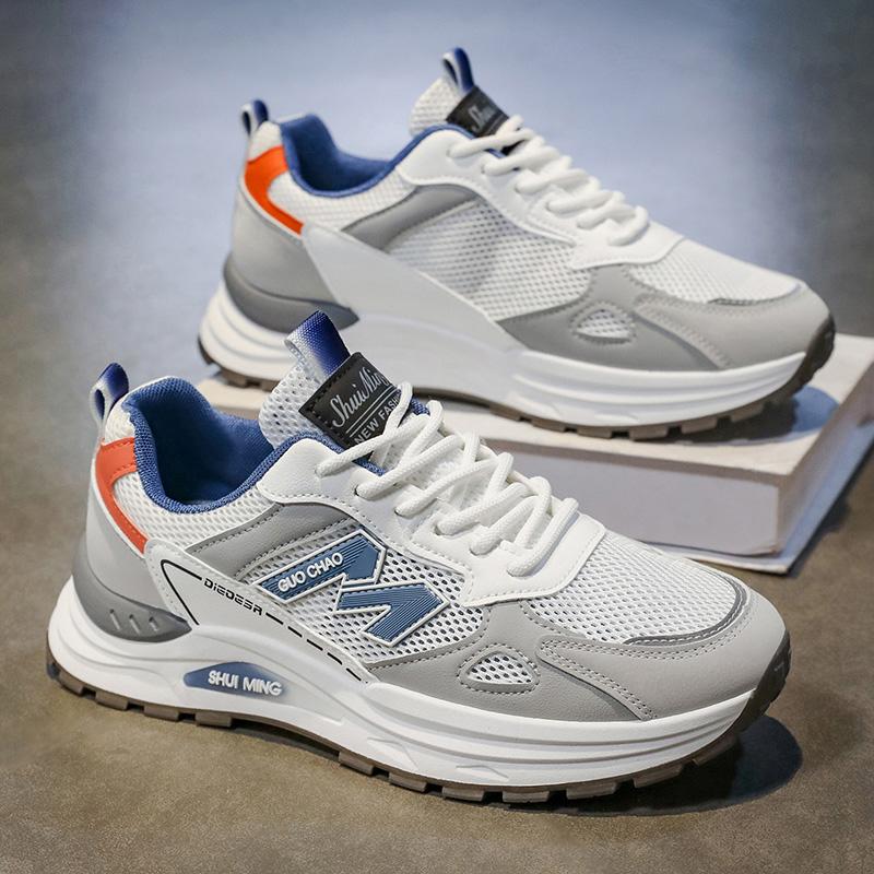 New Fashion Men 's Four Seasons Comfortable Thick Sole Shoes Students BoysTrending Soft Sole Breathable Casual Running Sneakers