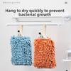 Cartoon Hedgehog Hand Towel With Hanging Loop For Kids Bathroom Use