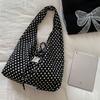 Casual Simple Polka Dots Handbag, Korean Double-Sided Shoulder Bag,  Fashionable Large Capacity Commuting Bag Tote Bag