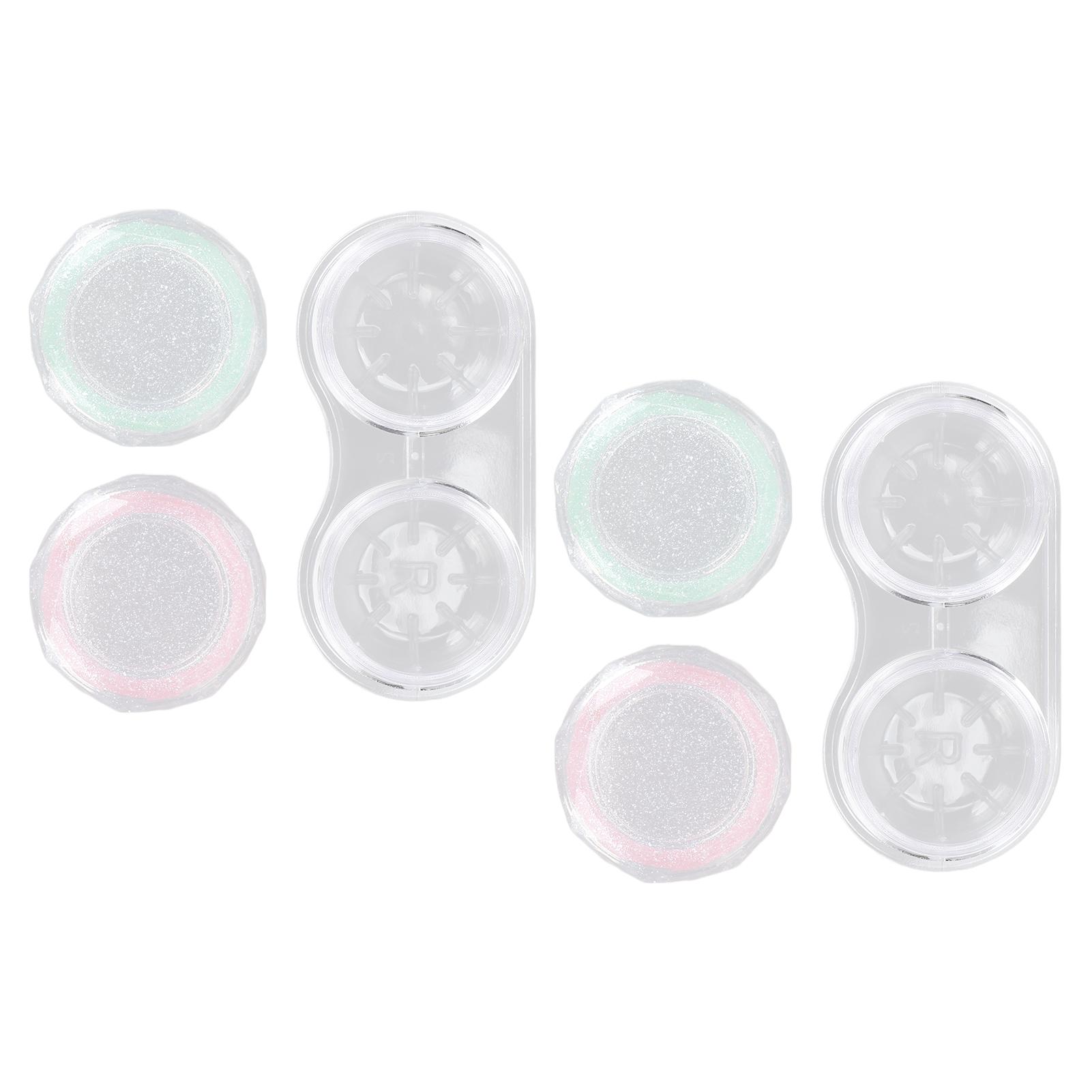 

Contact Lens Storage Case 2pcs Sparkles Contact Lens Box Tweezers Portable Dustproof Contact Lens