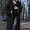 Cappotto da donna in maglia a maniche lunghe caldo con cappuccio caldo cardigan Cappotto invernale Moda Plus Size Maglione lavorato a maglia Cappotto lungo da donna Mantello Outwear
