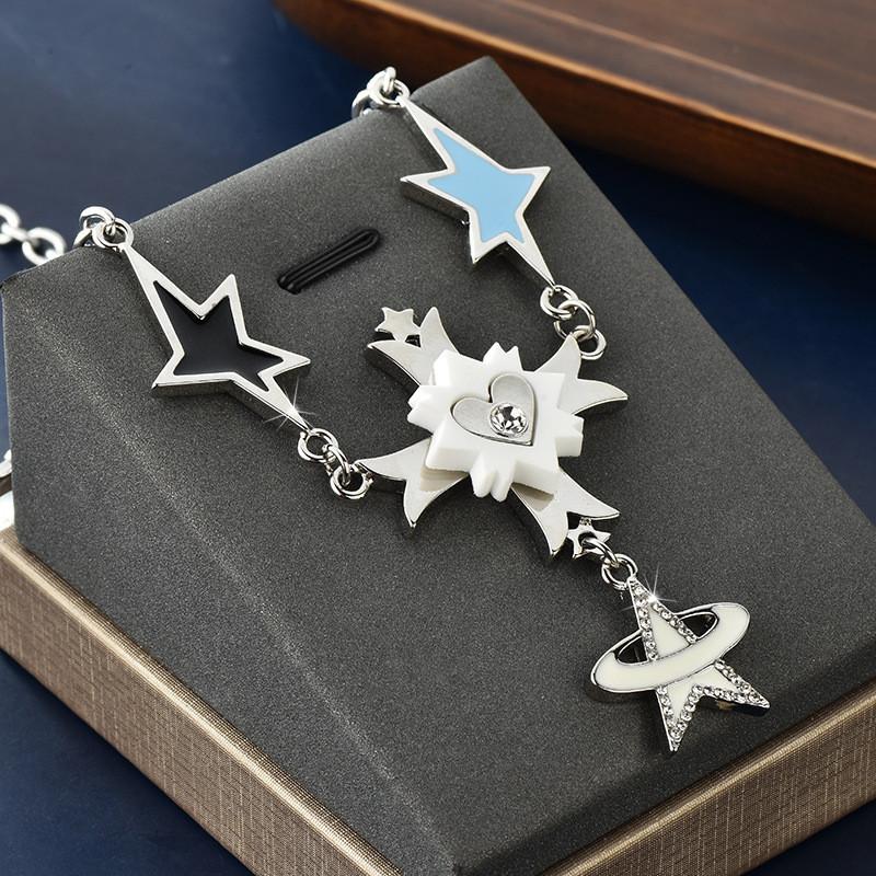 Handmade Chic Galaxy Orbit Star Pendant Necklace With Unique Heart Shape For All