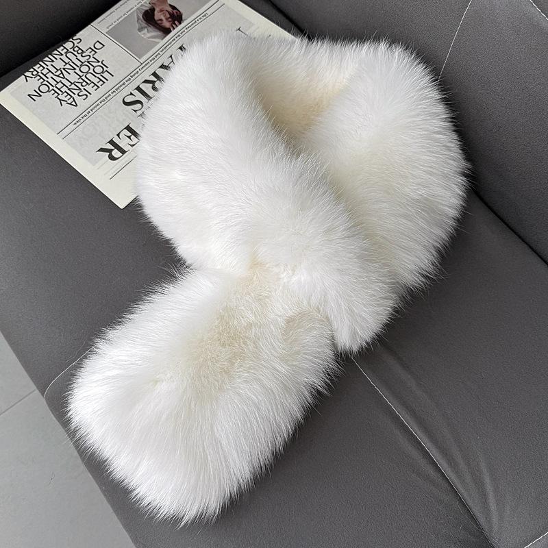 Vollpelz Beidseitig Quadratisch Fuchsfell Mode Schal Damen Koreanische Version Verdickt Warm Flauschig Nackenschutz Vielseitig