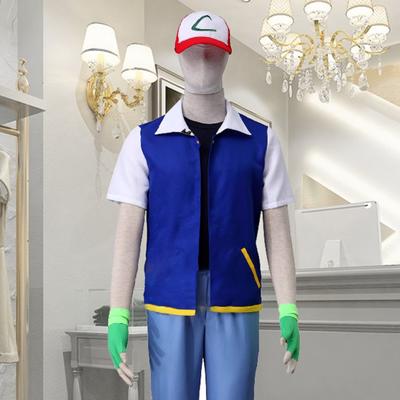3Pcs/Set Anime Outfit Role-Playing Costume Ash Fans Jacket Gloves Hat Set Daily