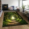 1PC Green Forest Path Sunlight Print Carpet Rug for Living Room Bedroom Sofa Doormat Home Decor Non-slip Floor Mat