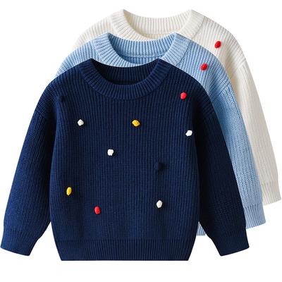 Autumn and Winter Children's Sweater DIYs Handmade Ball Baby Wool Top Girl Bottoming Sweater