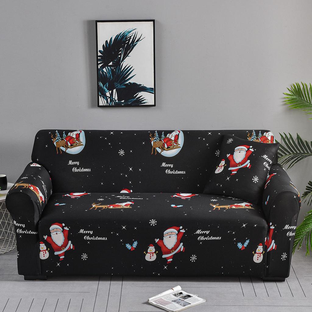 1pc Christmas Sofa Slipcover Stretch Non-slip Sofa Cover Festical New Year Xmas Couch Cover Universal Sofa Protector Home Decor