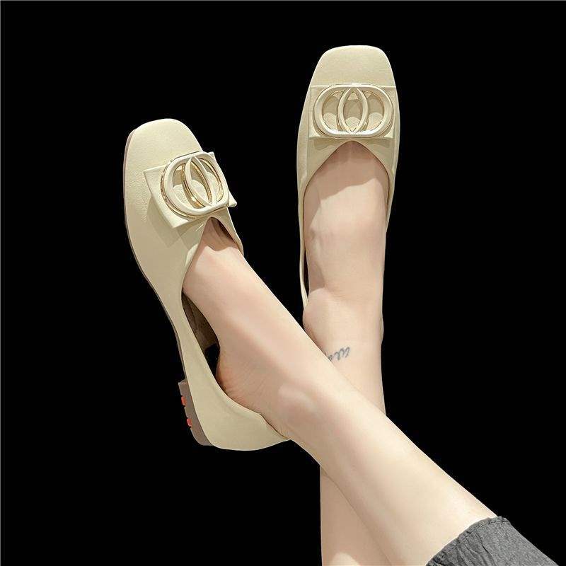 Doudou Shoes Girl 2025 New Spring Korean Version Versatile Shallow Mouth Soft Sole One Pedal Fairy Gentle Evening Wind Single Shoes