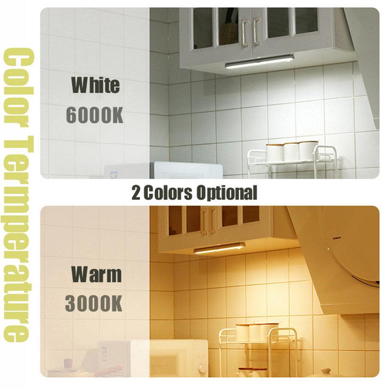 Motion Sensor Light 50/30/20cm USB Rechargeable LED Lamp Magnetic Night Light Bar Induction Cabinet Light For Closet Wardrobe