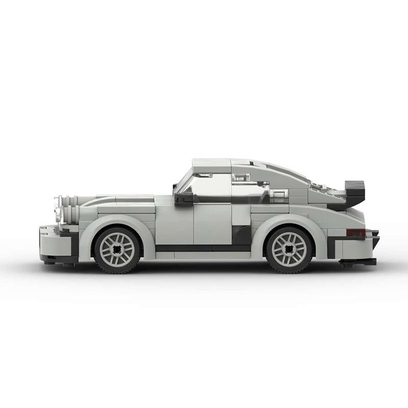 Car Assembly Model MOC for LEGO Porsche 911 - Light Grey DIY Small Particle Building Blocks