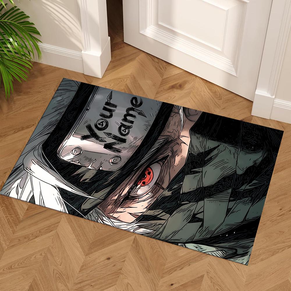 Naruto Character Customizable Name Floor Rug Office Rug Suitable for Kitchen Hallway Decorate Room Bedrooms Anti-slip Rug Decorate Offices