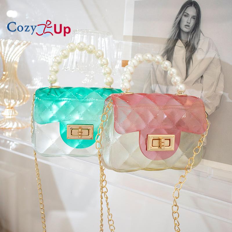 Cozy Up Transparent Jelly Bag Pearl Women's Handbag Candy Color Crossbody Bag