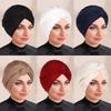 Fashion Vintage Hijab Caps Elastic Soft Polyester Twist Knot Turban Hat Breathable Wrap Style Cancer Chemo Hat Hair Loss