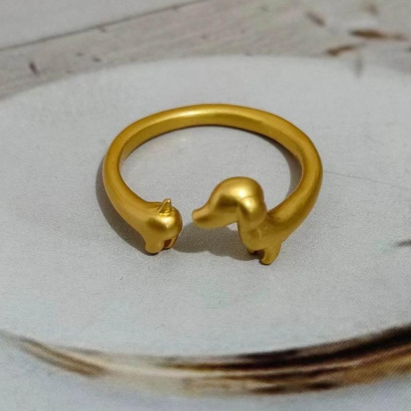 Quirky Dachshund Rings Adjustable Open Rings Stylish Hip Hop Finger Rings Versatile Punk Accessories for Women Girl