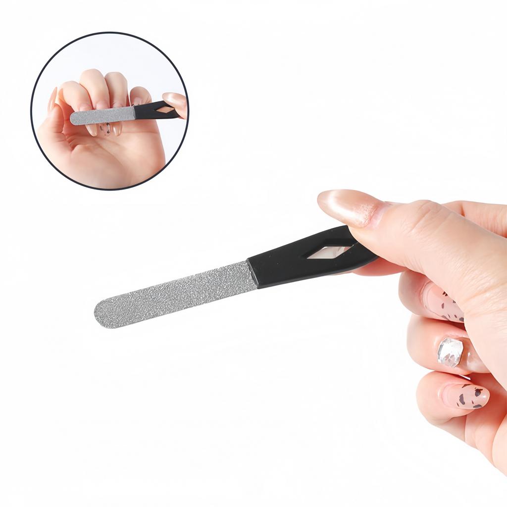 Double Sided Stainless Steel Nail File Sanding Nail Art Buffer Manicure Pedicure Tool, For Toenail& Foot Clean