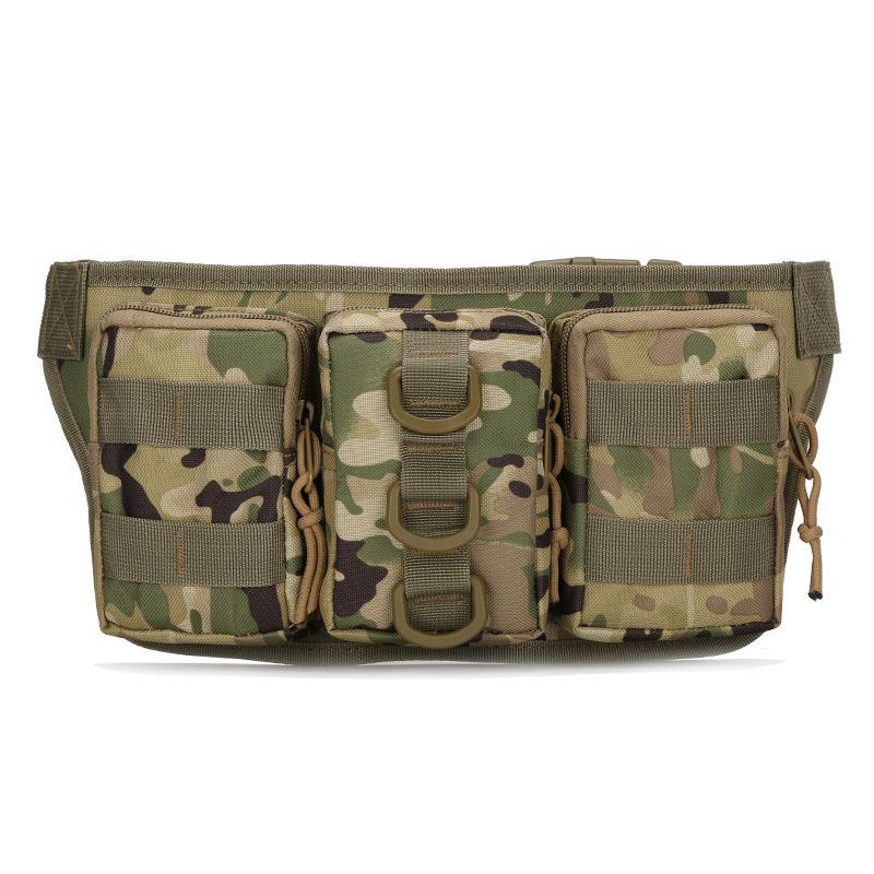 Triple Pocket Tactical Camo Waist Bag: Waterproof, Small, Outdoor, Cycling, and Mountaineering Sports Pack