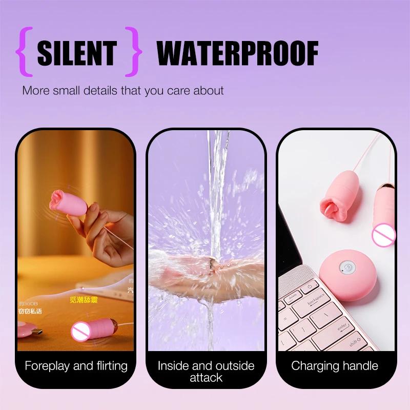 Mini Bullet G Spot Vibrator for Women Nipple Clitoris Stimulator Vagina Massage Tongue Licking Vibrating Love Egg Adult Sex Toy