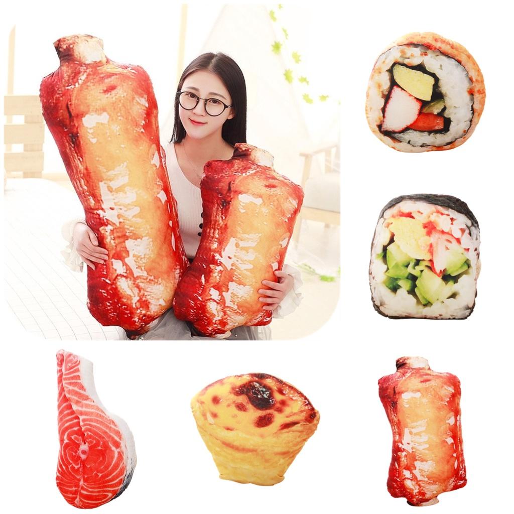 Cute Cartoon Style Sushi Egg Tart Plush Pillow Perfect Christmas Gift