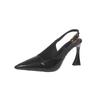 Women's 7cm and 9cm Single Shoes with Heels Expose Your Heels Pointed Tip High Heels Women Patent Leather Black Red Shoes Women