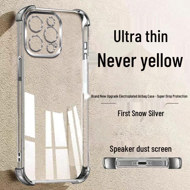 

Square Anti-Drop TPU Soft Case for Apple 17Pro/16/15, Electroplated Transparent, Premium Feel, Full Coverage for 14/13/12x. iPhone 15