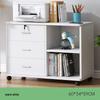 Lockable Mobile Wooden Cabinet for Under Desk Storage