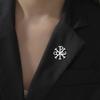 Dawapara Chi Rho Cross Brooch Pins Christogram Greek Symbol Religious Jesus Christian Jewelry Stainless Steel
